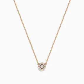 14K Rose Gold Diamond Cluster Necklace, 0.26 TCW