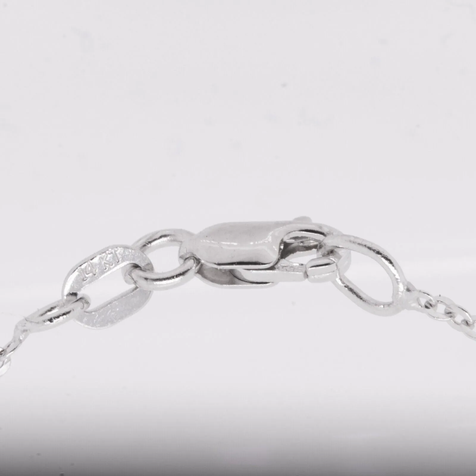 14k White Gold Marquise Diamond Bezel Set Pendant Necklace 0.90ct I VS2 16.5"