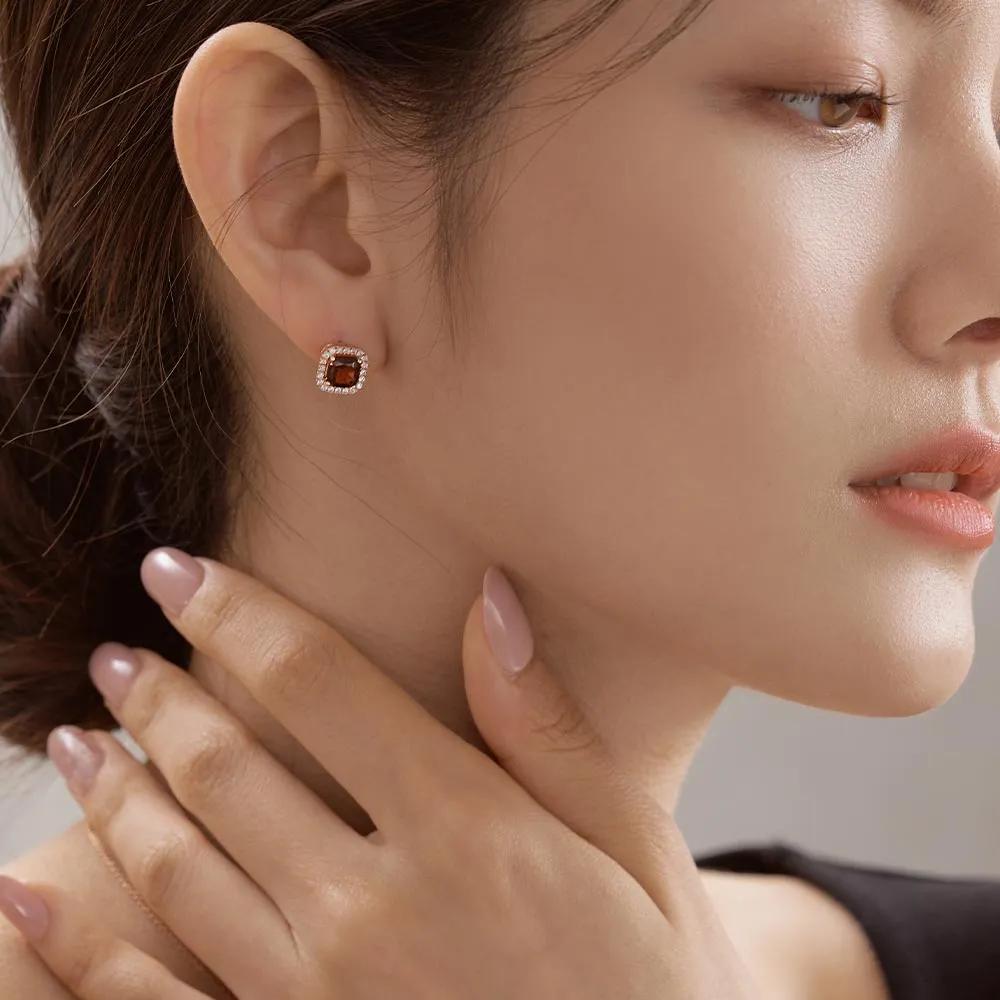 [18K Gold] Peleuche Smokey Quartz Earrings