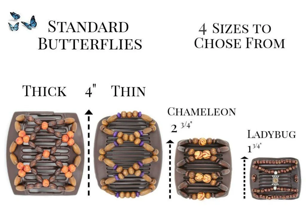 African Butterfly Hair Comb - Ndalena Blonde Pearl 08