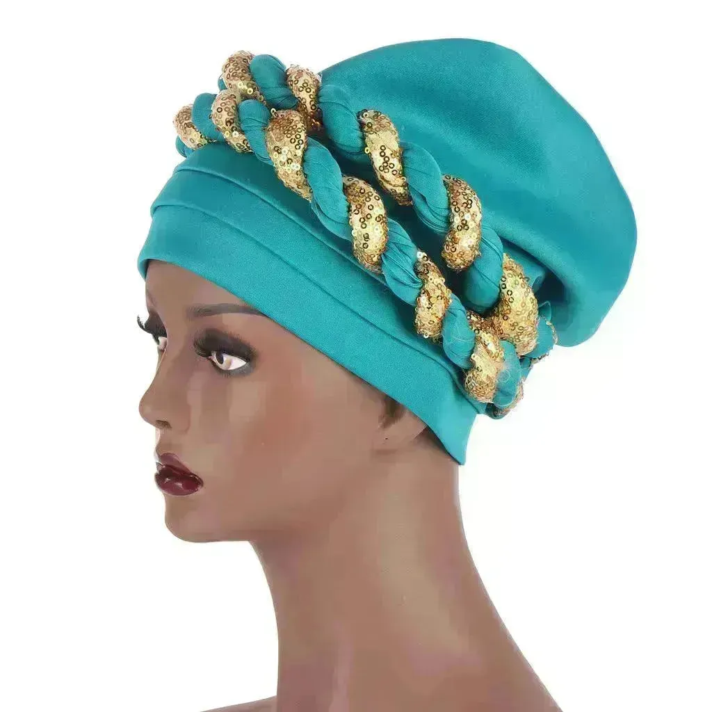 Arab  Double Sequined Turban Hat