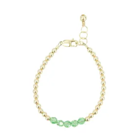 August Birthstone Bracelet (3MM   4MM beads)