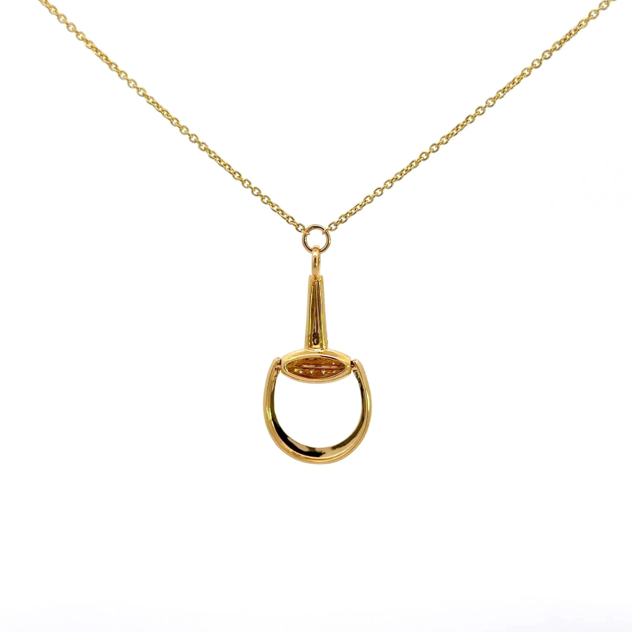 Baikalla 18k Yellow Gold Equestrian Diamond Pendant Necklace