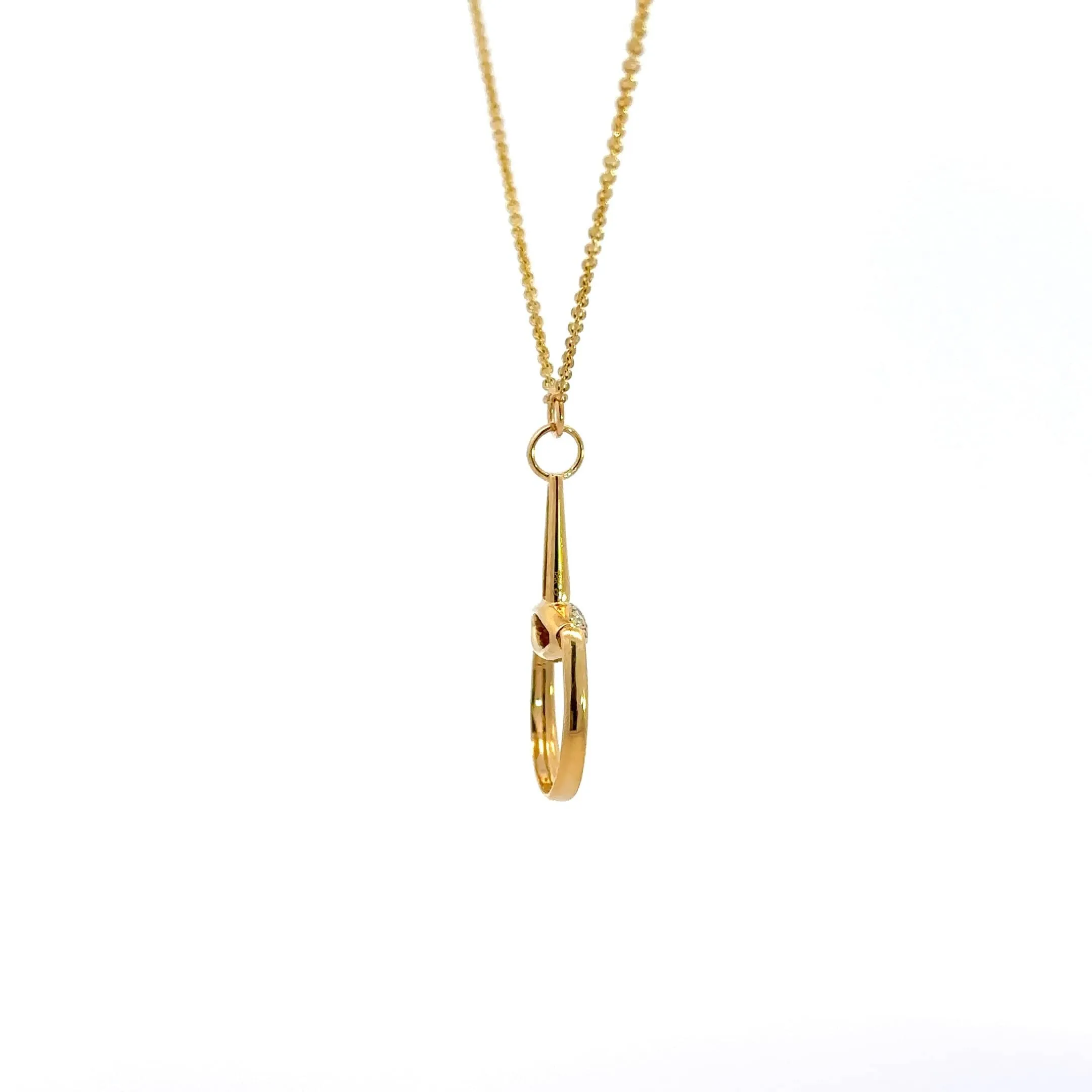 Baikalla 18k Yellow Gold Equestrian Diamond Pendant Necklace