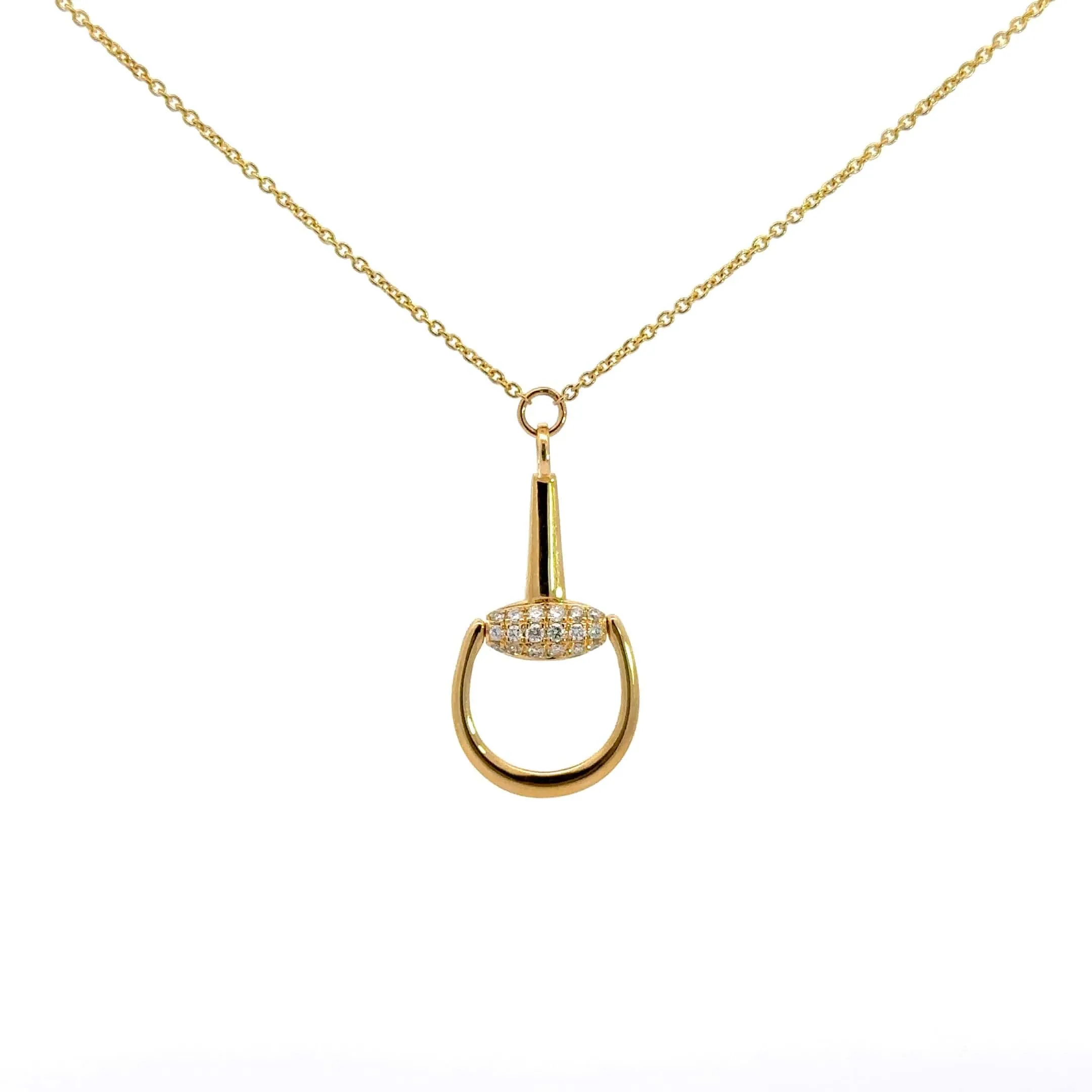 Baikalla 18k Yellow Gold Equestrian Diamond Pendant Necklace