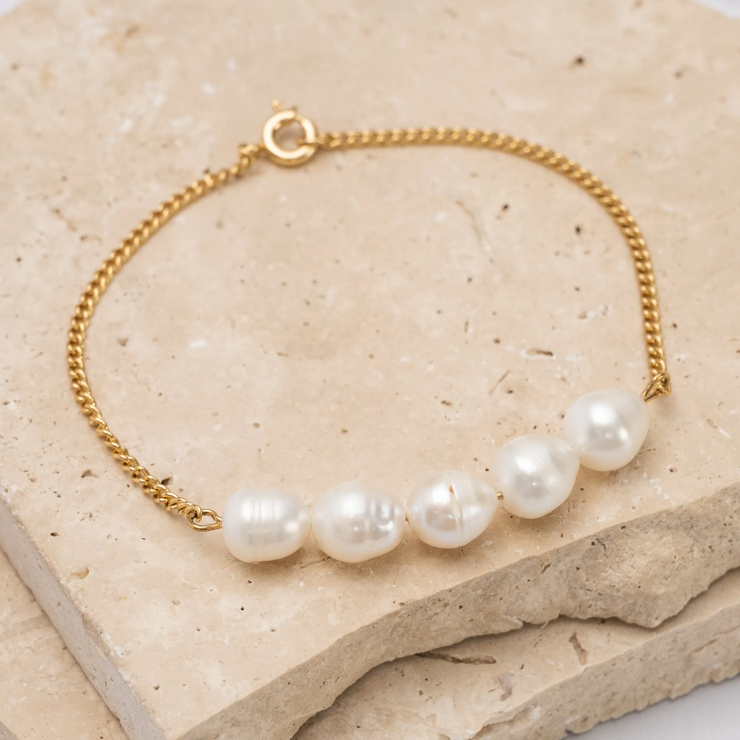Birthstone 14k gold plated bracelet