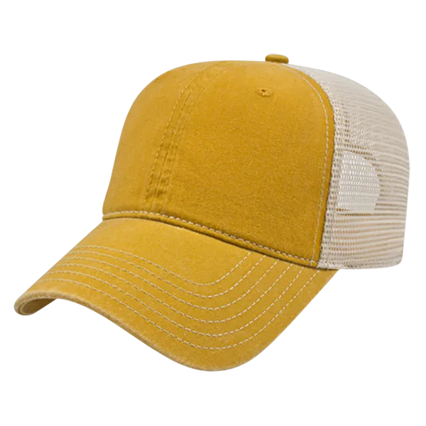 Cap America i3027 - Washed Pigment Dyed Trucker Mesh Cap - Blank
