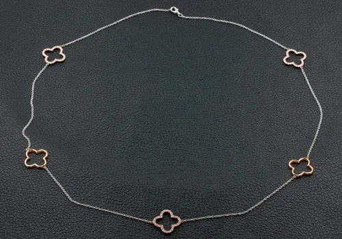 Clover Motif Diamond Necklace