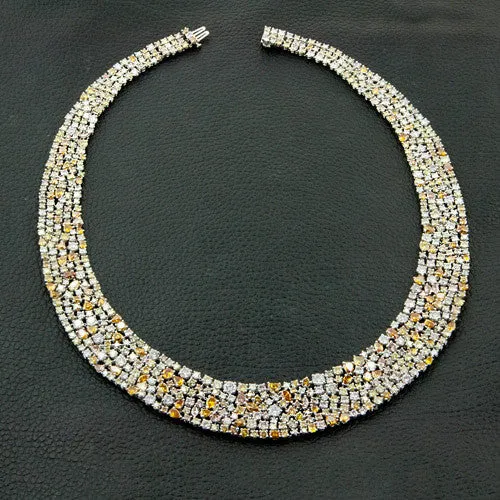 Fancy Colored Diamond Necklace