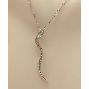 Genuine Diamond SNAKE Pendant in Affordable Sterling Silver--Sparkly and Beautiful!