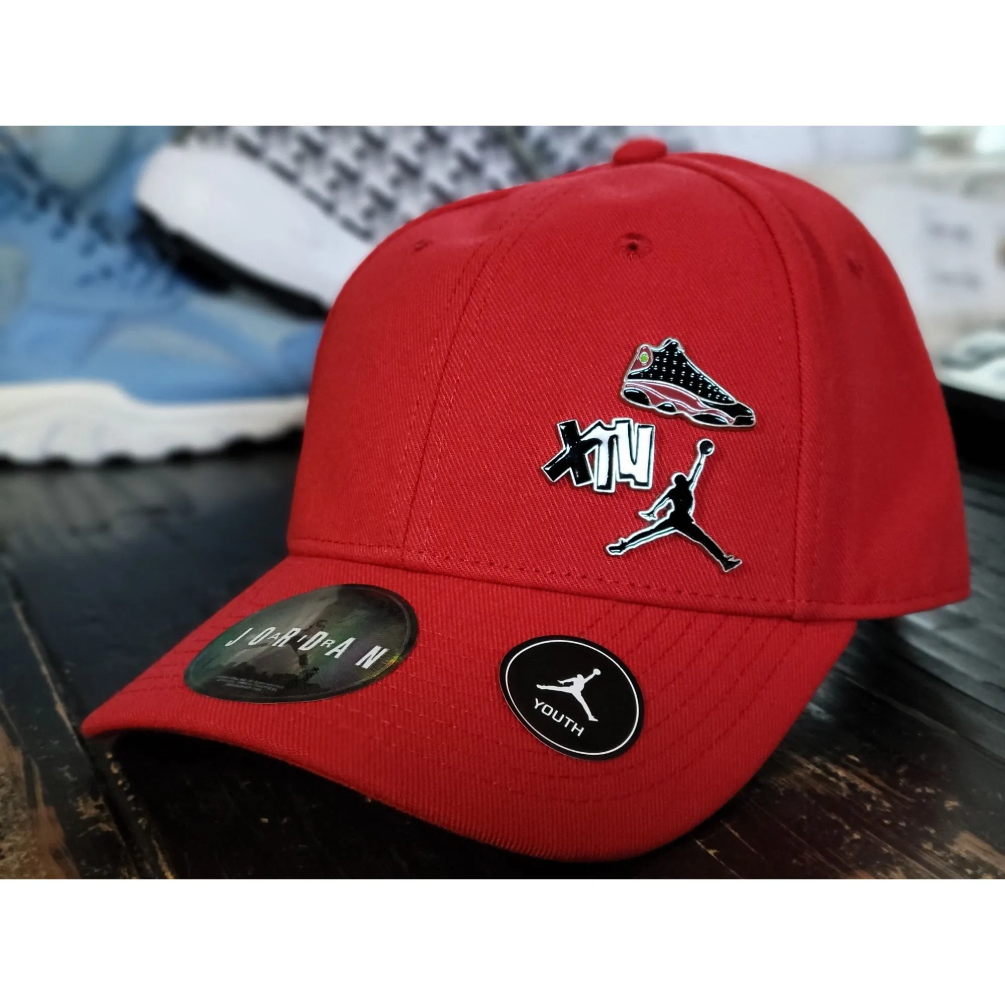 Jordan Retro 13 XIII Pins Red Strapback Kid's Youth Size Hat