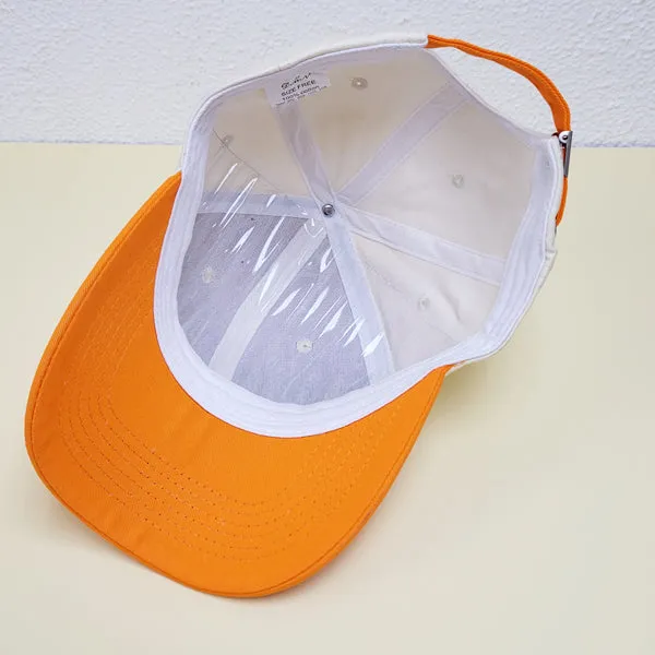 Letter R Embroidery Beige and Orange Adjustable Baseball Cap 字母R 刺繡米色和橙色可調節棒球帽 KCHT2383