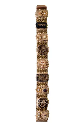 MINADEO ONYX CAMEOS &amp; CRYSTAL CROWN BRACELET