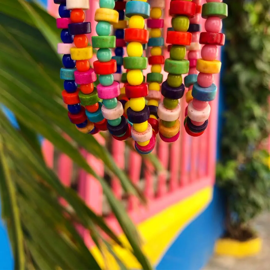 Multicolour Howlite and Glass Bead Mix Bracelet