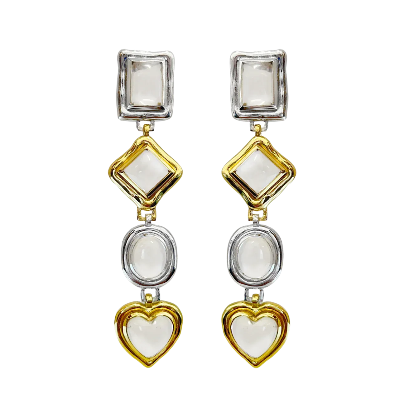 Naomi Earrings - Mixed Metal Crystal