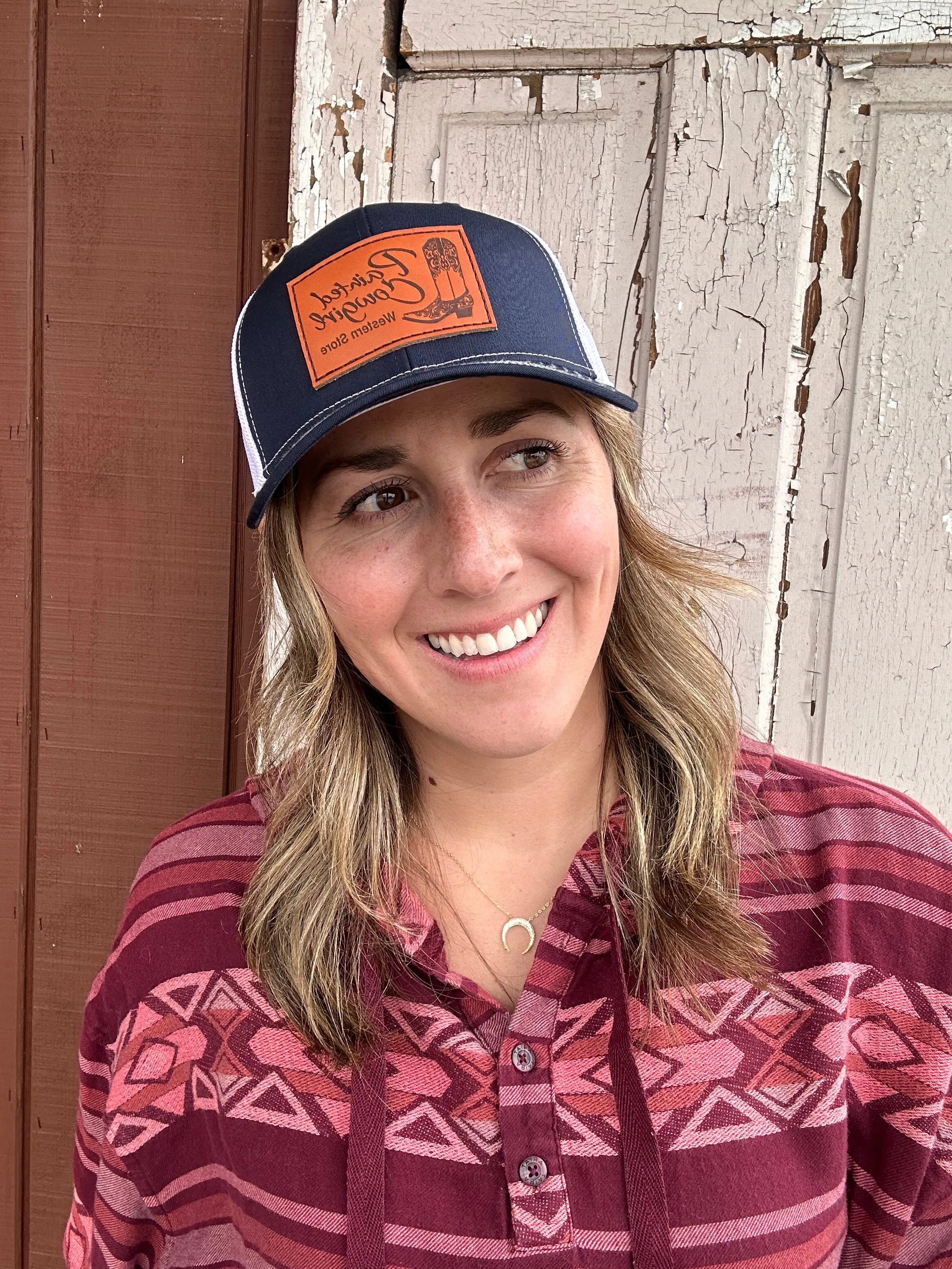 Painted Cowgirl Navy/ White Unisex Ball Cap PCBC-NVWHT