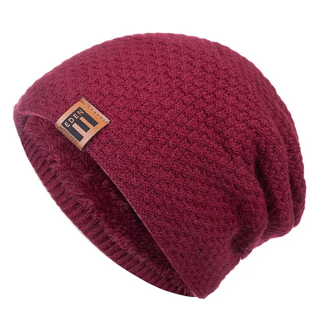 Unisex Warm Ski Beanie Hat Pineapple Pattern Design Outdoor Knitted Woolen Warm Winter Cap