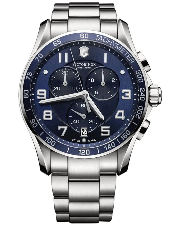 Victorinox Swiss Army Mens Chrono XLS - Blue Dial  -  Steel