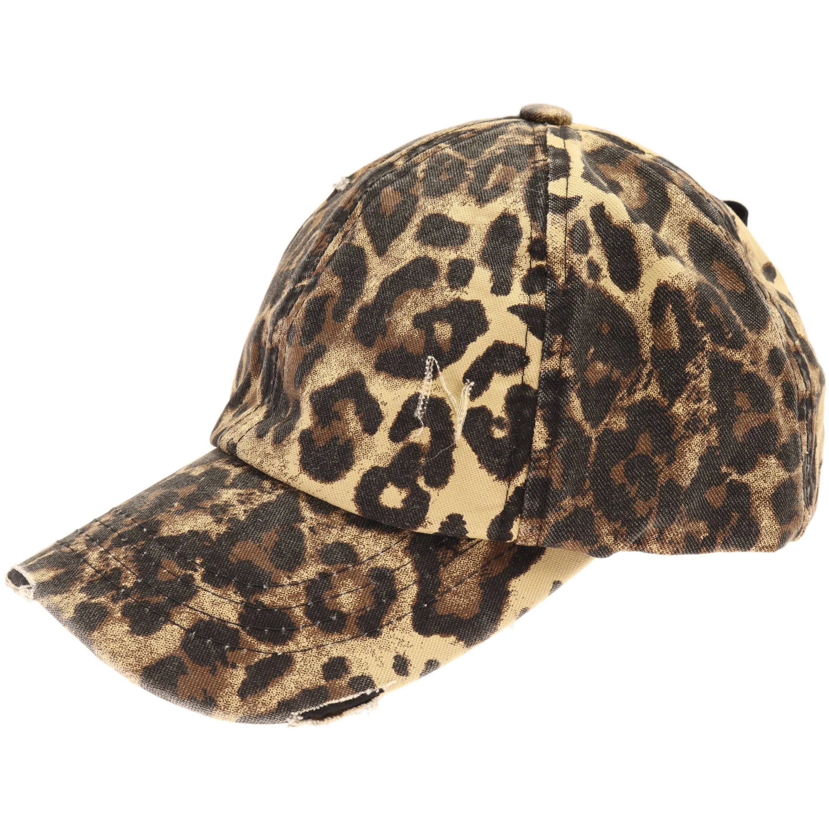Washed Denim Criss Cross High Pony CC Baseball Hat