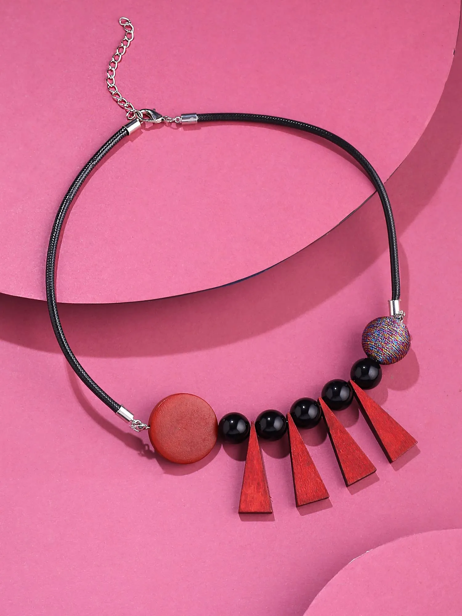 Yellow Chimes Necklace for Women and Girls Fashion Red Choker Necklace for Women Western | Geometric Statement Style Choker Necklace | Birthday Gift for Girls & Women Anniversary Gift for Wife